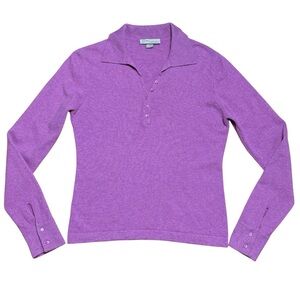 Kinross Wm’s 100% Cashmere Partial Button Down Sweater NWOT In Pink Purple Sz S